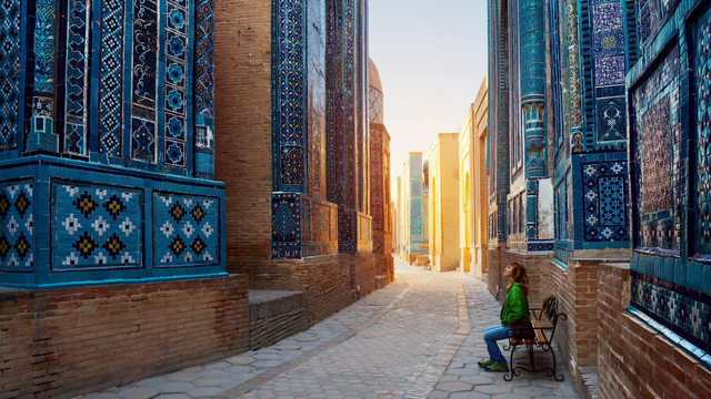 Shah-i-Zinda Moschee, Samarkand, Usbekistan Rundreise