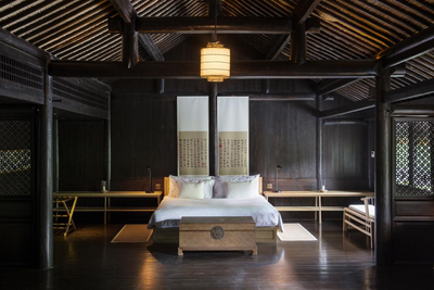 Schlafzimmer, Amanfayun, Hangzhou, China Rundreise