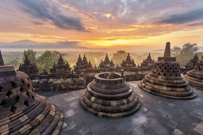 Borobudur Tempel auf Java, Indonesien Reisen