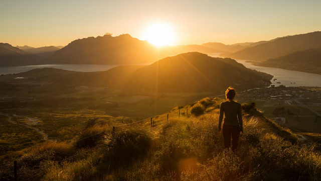Sonnenuntergang in Neuseeland, Ozeanien Reisen, Neuseeland Reisen